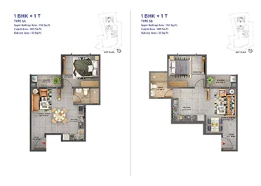 1 BHK Floor Plan